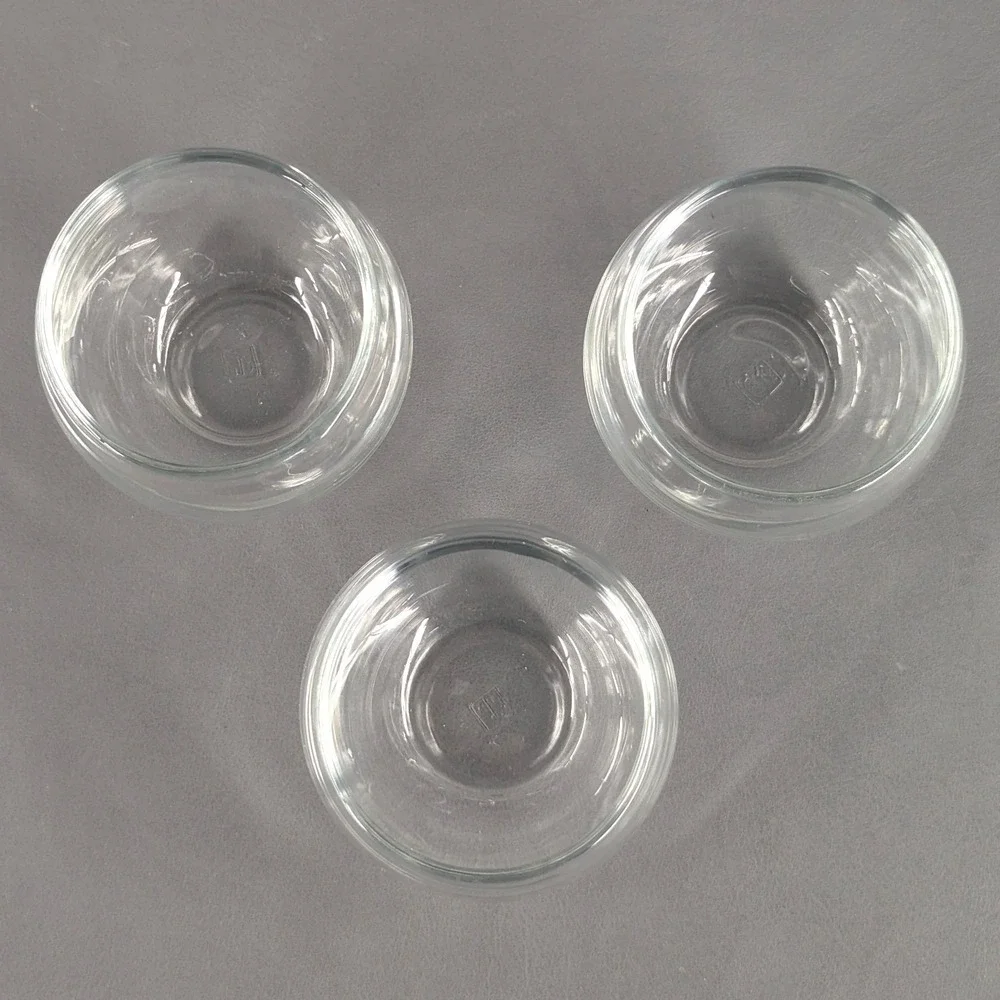 Set of 3 Clear Glass Round Votive Candle Holders Small Succulent Planters 2.25in